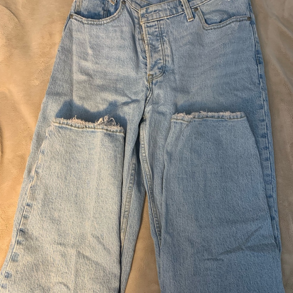 Abercrombie & Fitch Light Blue High Rise Jeans. Dad high rise.